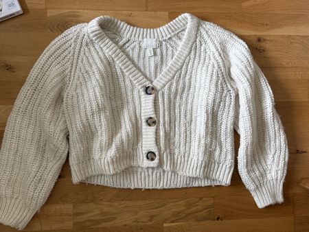 weiss-beige Strickjacke von H & M