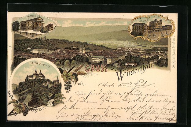 Cartoline postali: Litho Winterthur, Ortsansicht mit Umgebu – Usato da Berlin venduto da bartko-reher
