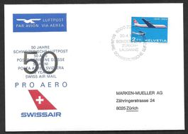 Jubiläumsflug 50 Jahre Luftpost Zürich - Lausanne 30.4.1969
