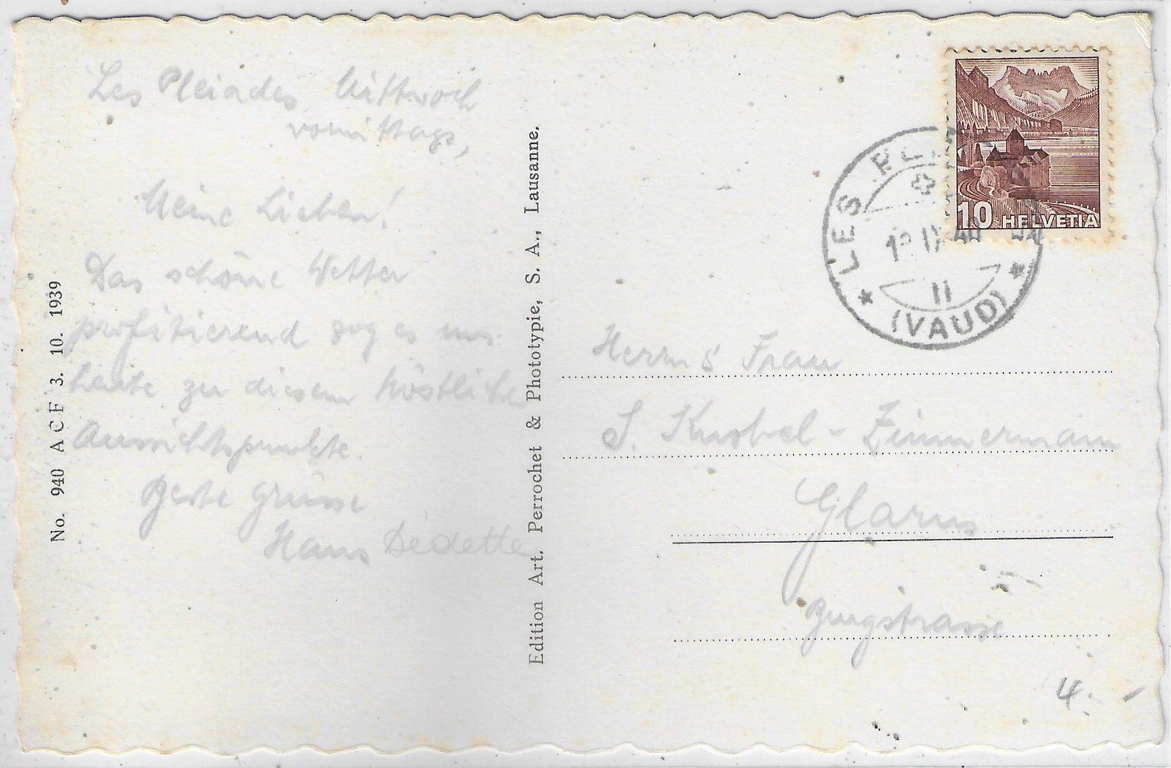 Cartoline postali: Les Pleiades - Terrasse du buffet – Usato da Ettingen venduto da Kartenplanet 1