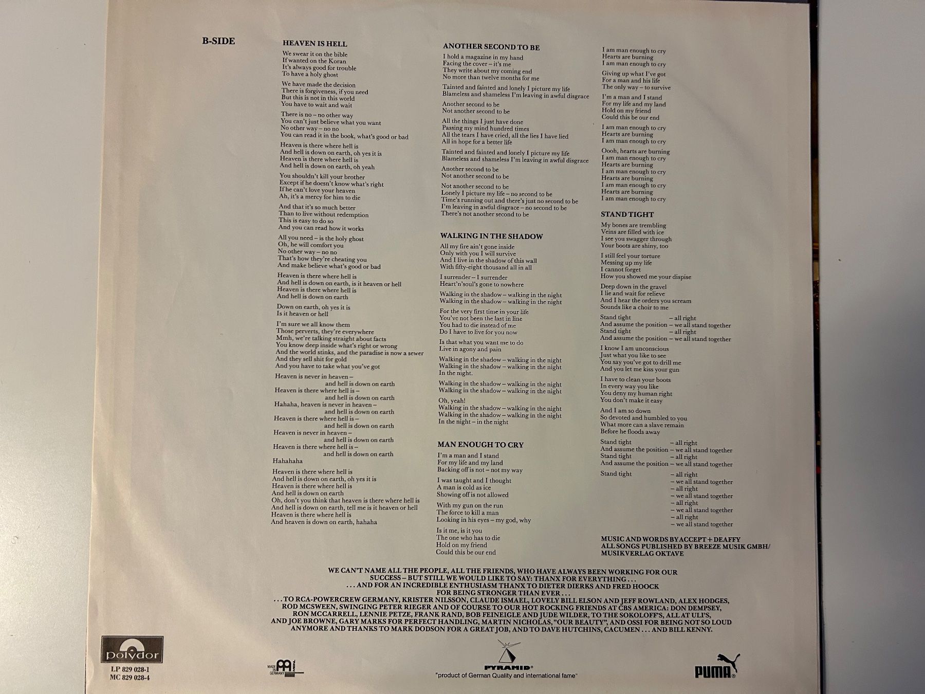 Dischi in vinile: Accept - Russian Roulette LP, Original Pressung, Top! – Usato da Aesch BL venduto da BlueMusicRecords 3