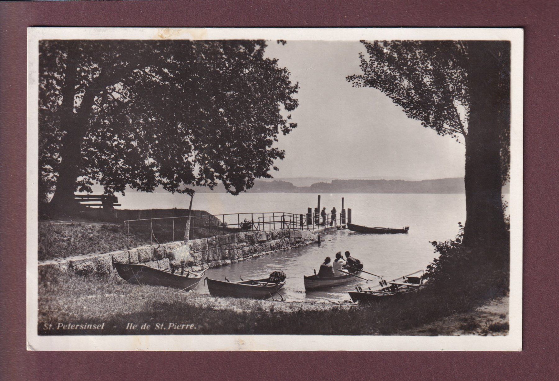 Ansichtskarten: ST. PETERSINSEL - Boote - 1934 Langstempel – Gebraucht aus Pully von nicecards