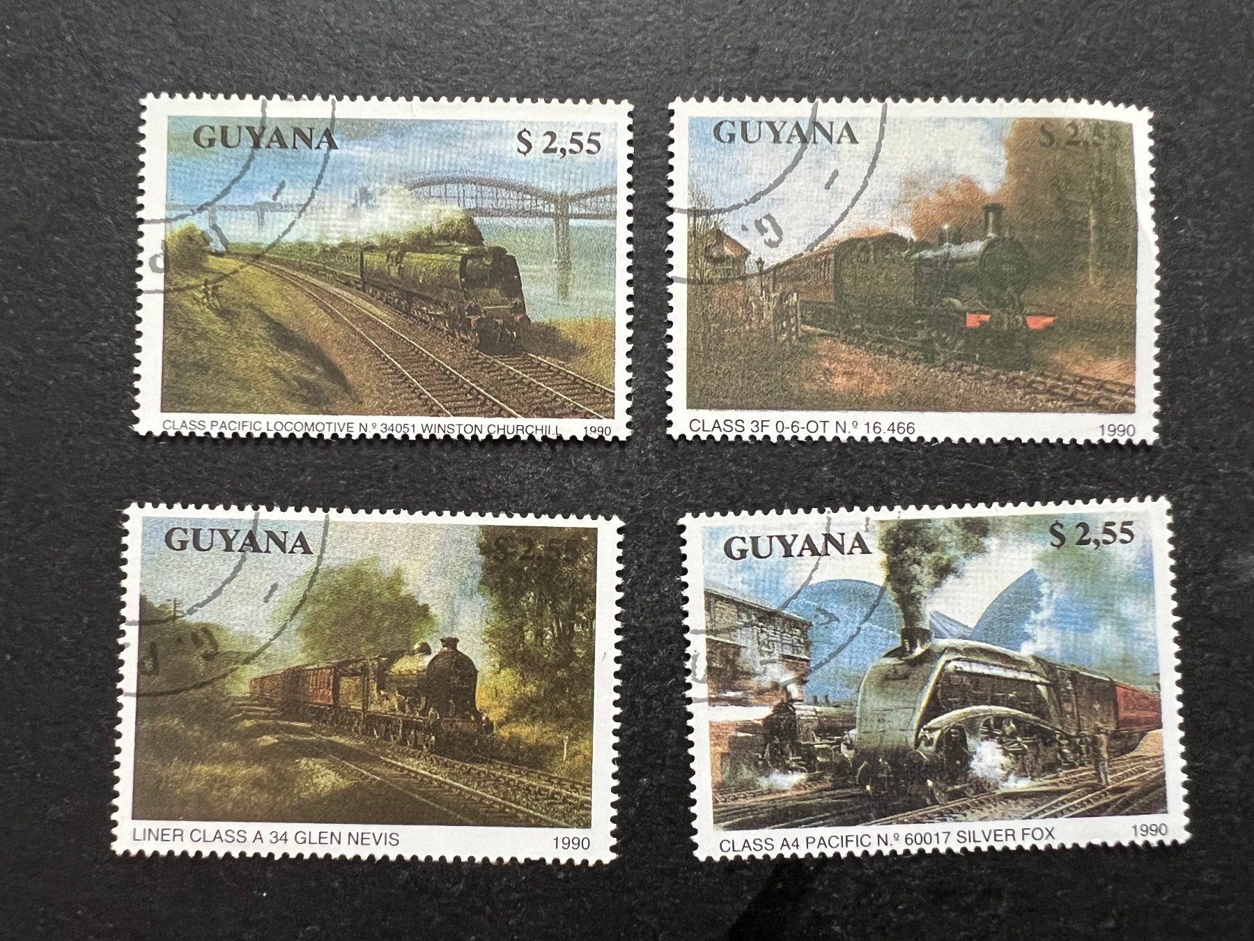Tutti i francobolli: Guyana 1990 Railway Train Eisenbahn gestempelt   (E254) – Usato da Hinwil venduto da Sidi4