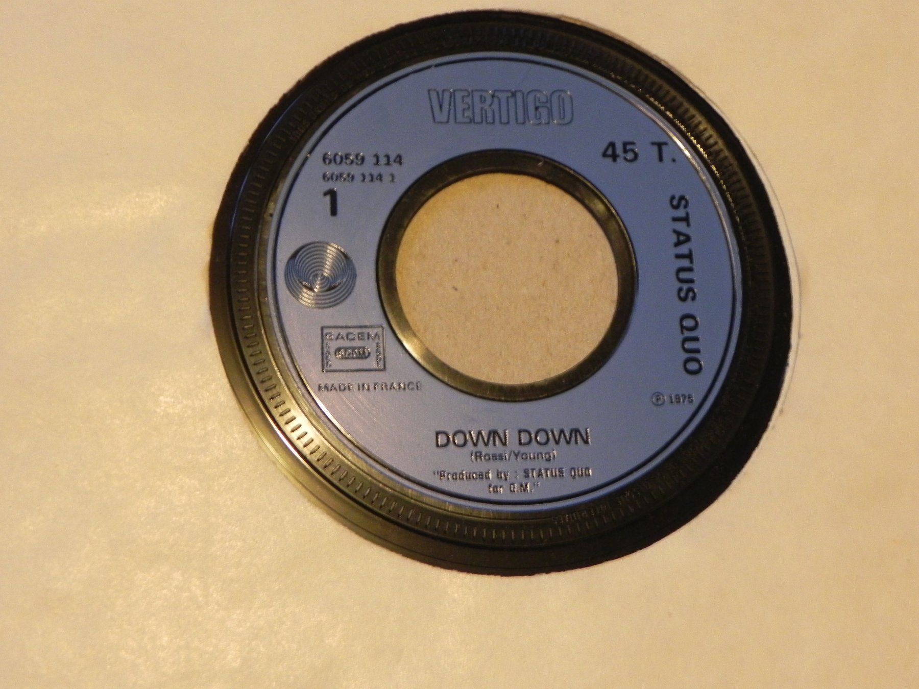 Dischi in vinile: Single brit. Rock Hardrock Band Status Quo 1975 Down Down – Usato da Siebnen venduto da krimsie 2