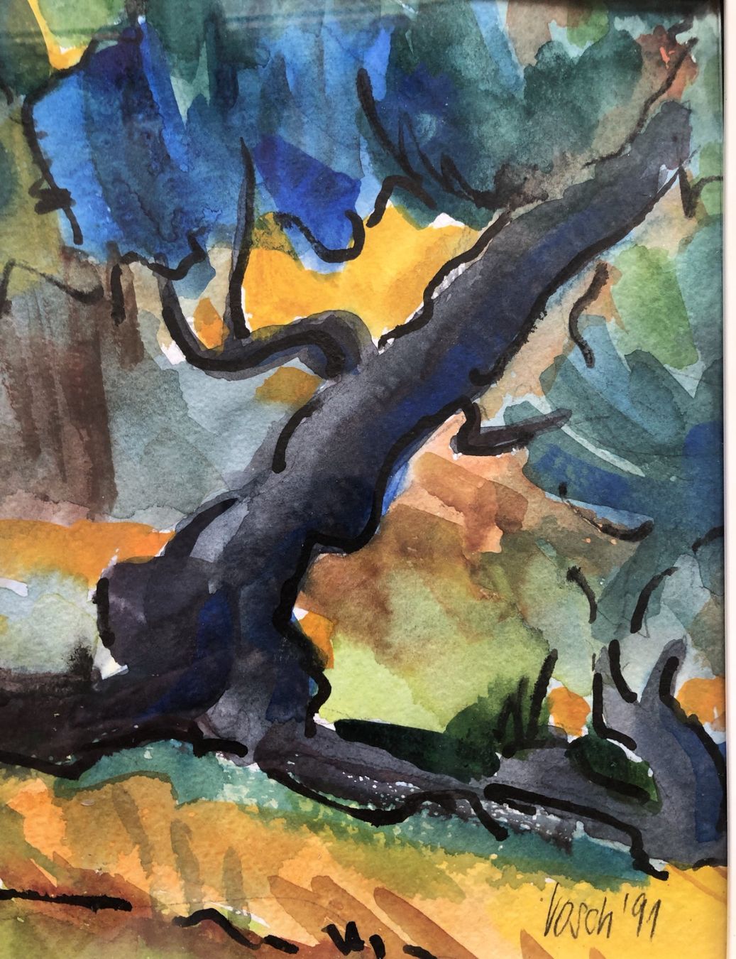 Dipinti: Aquarell signiert - "Olivenbaum" – Usato da Schaffhausen venduto da durruti 1