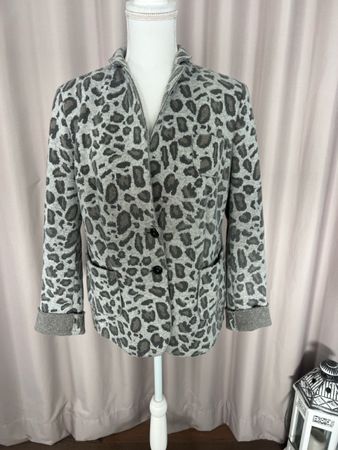 Alba Moda Blazer, Grau/Leoprint, Grösse 42, Top Zustand!