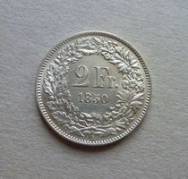Schweiz ++ 2.- Franken 1850 A, gute Erhaltung