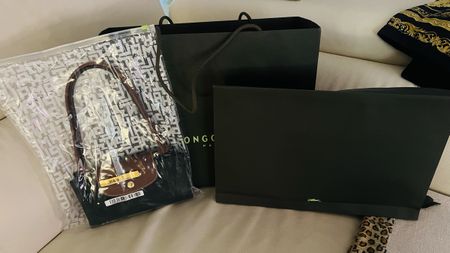 Longchamp Le Pliage Handtasche Ledergriffe Neu