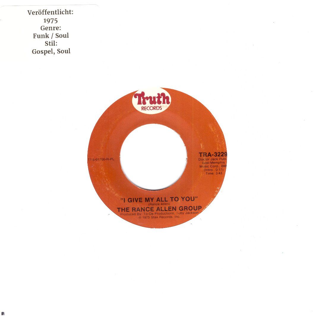 Dischi in vinile: THE RANCE ALLEN GROUP – Usato da Bassersdorf venduto da house-of-vinyl