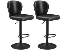 2er Set 360° drehbarer Barhocker Barstuhl Rückenlehne ECCO