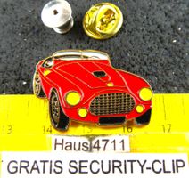 FERRARI 166 ROT AUTO PIN GEPRÄGT MIT SECURITY-CLIP OLDTIMER