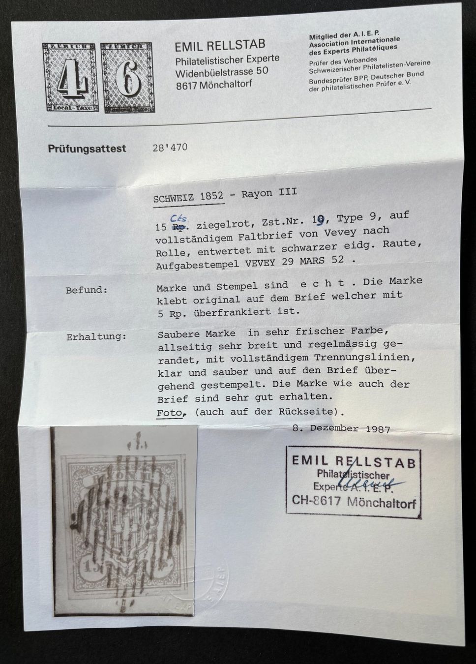 Tutti i francobolli: SCHWEIZ 1852 RAYON III – Usato da Ostermundigen venduto da Heavenmaus75 2