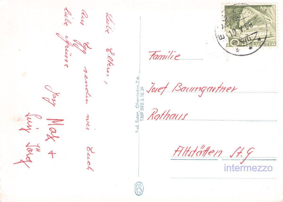 Cartoline postali: Egg ZH // 1958 Wallfahrtskirche St. Antonius – Usato da Basel venduto da intermezzo12 1
