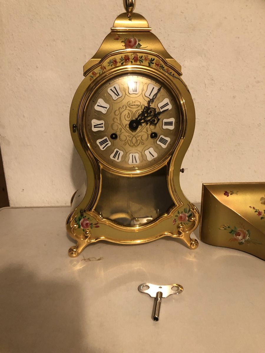 Orologi da terra & Orologi da parete: Tischuhr Comtesse goldfarben mit Blumenmuster gebraucht – Usato da Arbon venduto da Wladimir1 5
