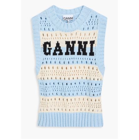 GANNI Strick Top Baumwolle, Top Zustand, Sommer-Look
