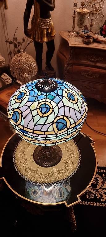 Lampade: Tiffany Lampe, schillernde Farben, Azurblau – Nuovo (secondo la descrizione) da Kaufdorf venduto da Nati-Nati 2