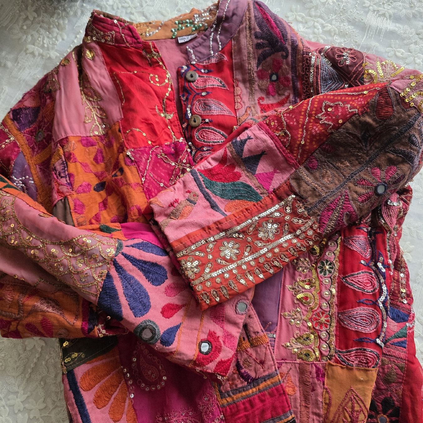 Giacche: Patchwork Jacke mit Pailletten, Gr. L/XL, Hingucker! – Usato da Rheinsulz venduto da Gilea 6