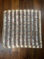 Burberry Seidentuch beige kariert mit Reiter Logo