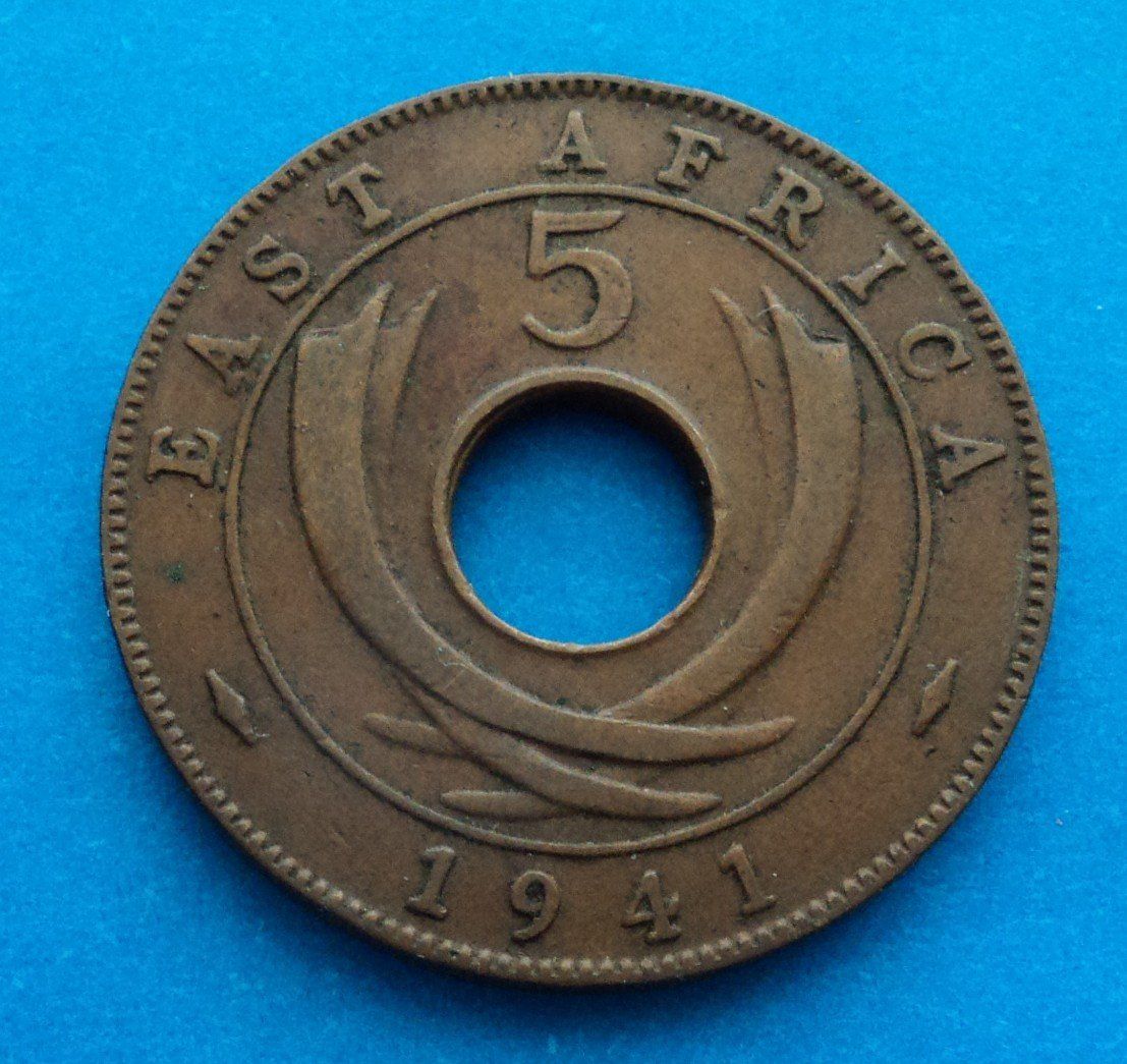 Alle Münzen: Britisch-Ostafrika: 5 Cents 1941, SS – Gebraucht aus Basel von maripas17