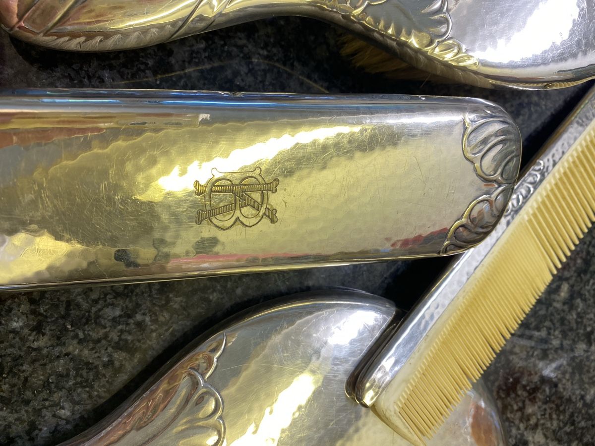 Altro per la cura dei capelli: Vintage Set Haarbürste und Spiegel, silber – Usato da Reinach BL venduto da stutkir 2