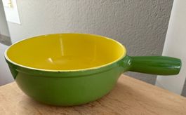 Altes Von Roll Fondue Caquelon 1970er grün gelb 22 cm
