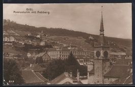 AK Biel, Rosiusturm mit Rebberg, 1920