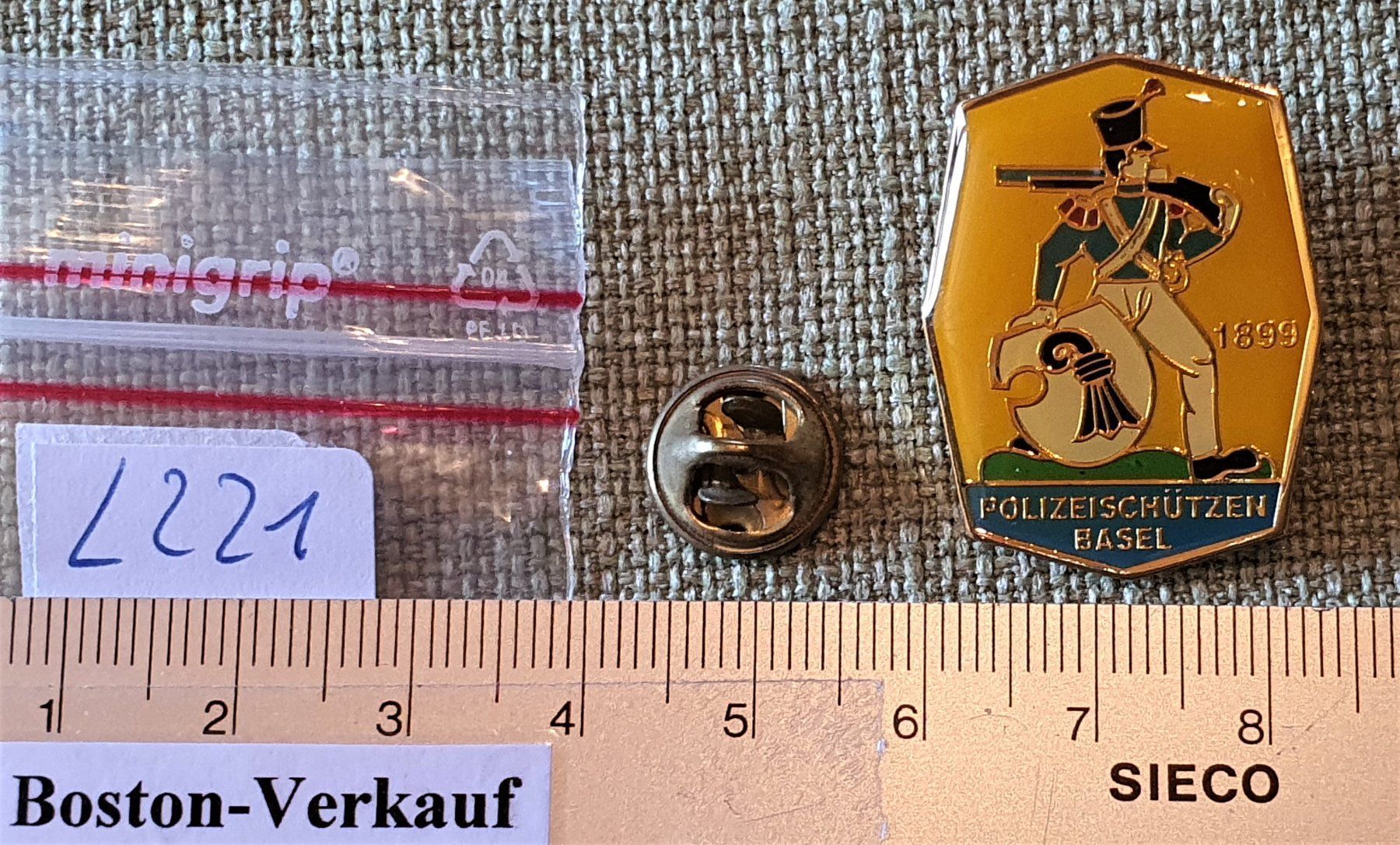 Placchette & Badge: L221 - Pin Polizei Schützen Basel 1899 – Usato da Reinach BL venduto da Boston-Verkauf 1