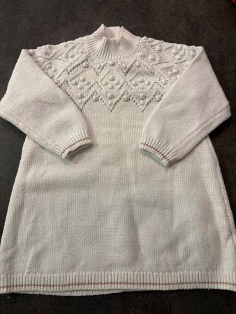 Pulloverkleid;  weiss Grösse 86 cm