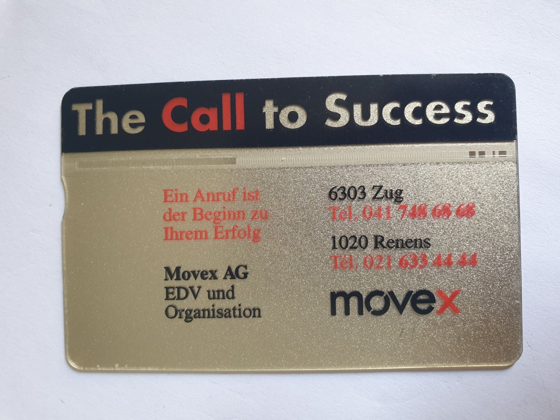 Cartes de téléphone: Movex AG - EDV und Organisation 300ex – D'occasion à Rain par chesz 1