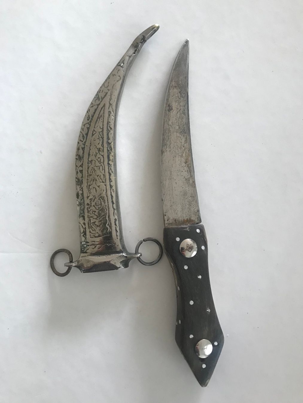 Posate: Dolch/Messer mit Horngriff und Scheide – Usato da Zürich venduto da eab_q7vx 1