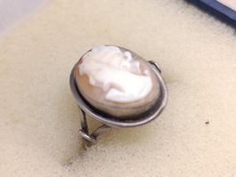 Jugendstil 925er Silber Ring Natur Gemme kein Plastik Top
