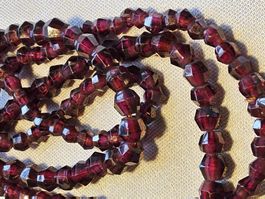Lange Granat, handgeschliffene Halskette Collier