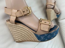 Authentic LOUIS VUITTON Sommerschuh, Jeans, Gr. 36
