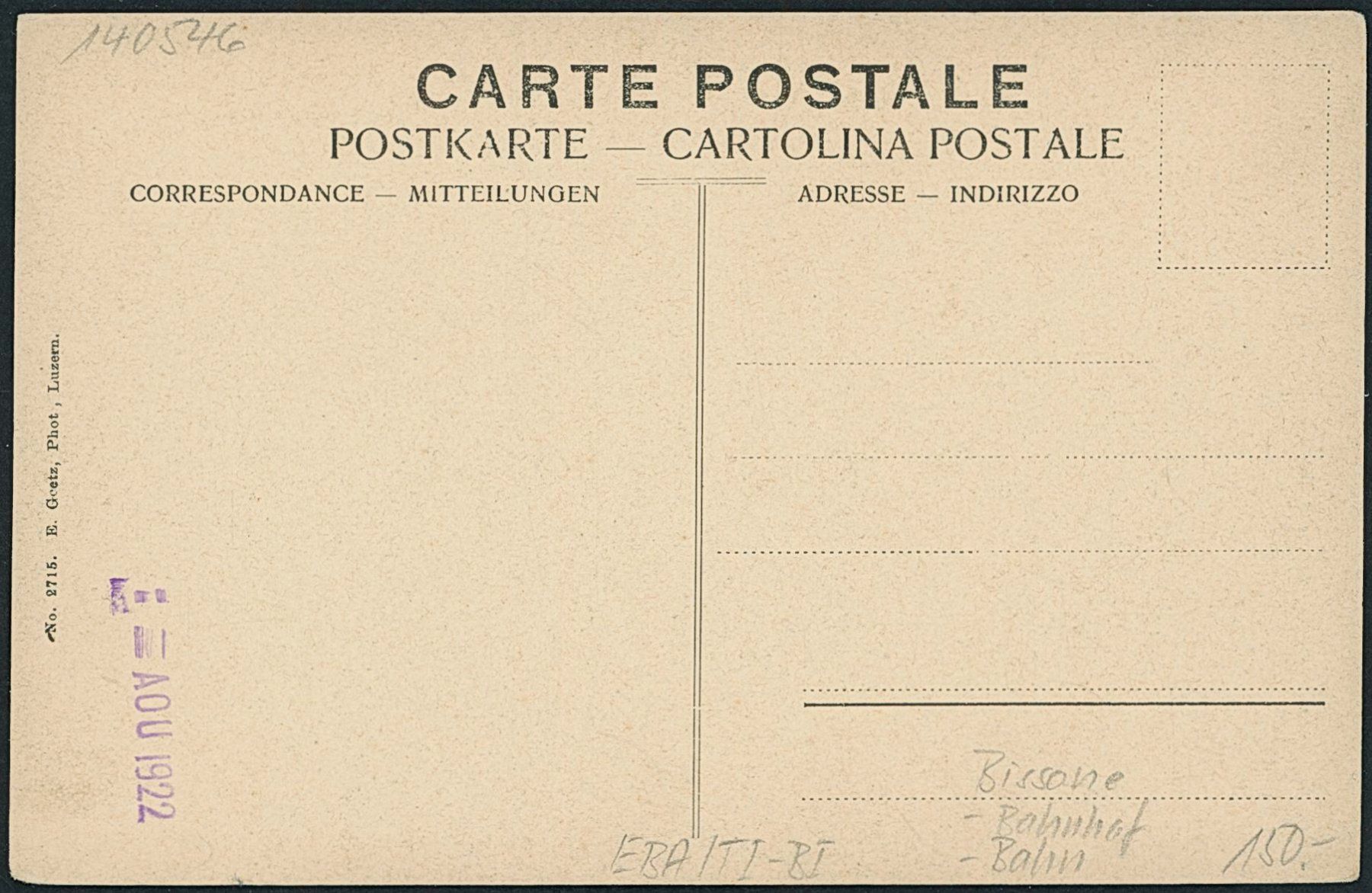 Cartoline postali: TI Bissone - Bahnhof - Bahn – Nuovo (secondo la descrizione) da Schindellegi venduto da Jonathan77 1