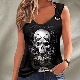 🖤💀 Gothic-Chic Tanktop – Sexy Totenkopf-Vibes!🌹🖤