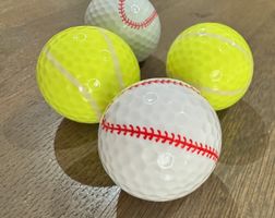 Golfbälle Set: Baseball und Tennis Design - neu