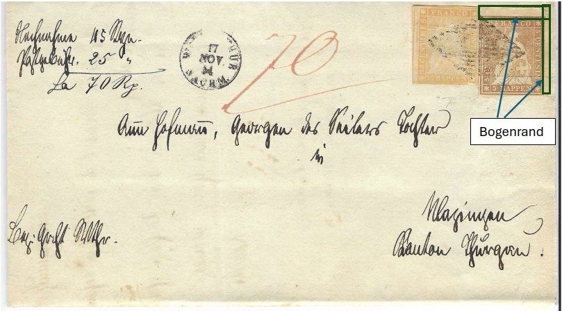 Tutti i francobolli: Seltene Frankatur & Markenfarbe - Winterthur Matzingen – Usato da Lungern venduto da Strubel-Peter 1