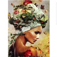 5D Diamant Frau  Painting 20x30cm Neu!