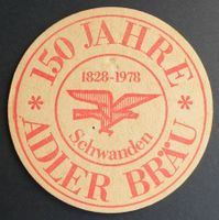 Bier Brauerei ADLER BRÄU Schwanden Bierteller Bierdeckel