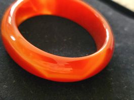 Roter Karneol Armreif, Durchmesser 6.5cm, Top Zustand!