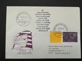 1984 Ballonpost Zürcher Wettfahrt Flughafen   (G1200)