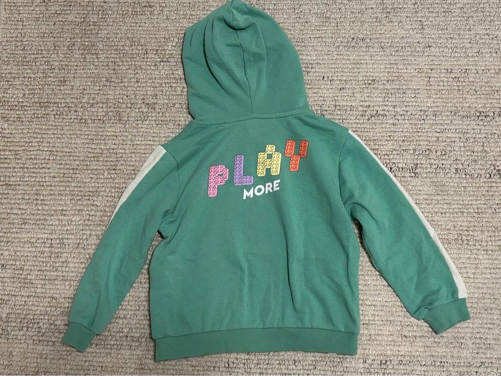 Grüner Kapuzenpullover Gr. 110 116 Hoodie H&M LEGO 4-6 Jahre 3