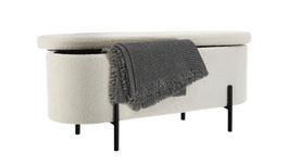 Sitzbank Lanja mit Bouclé-Stoff, gepolstert, 97 x 36 x 42 c