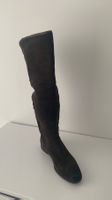 Braune Wildleder Overknee-Stiefel Gr. 39