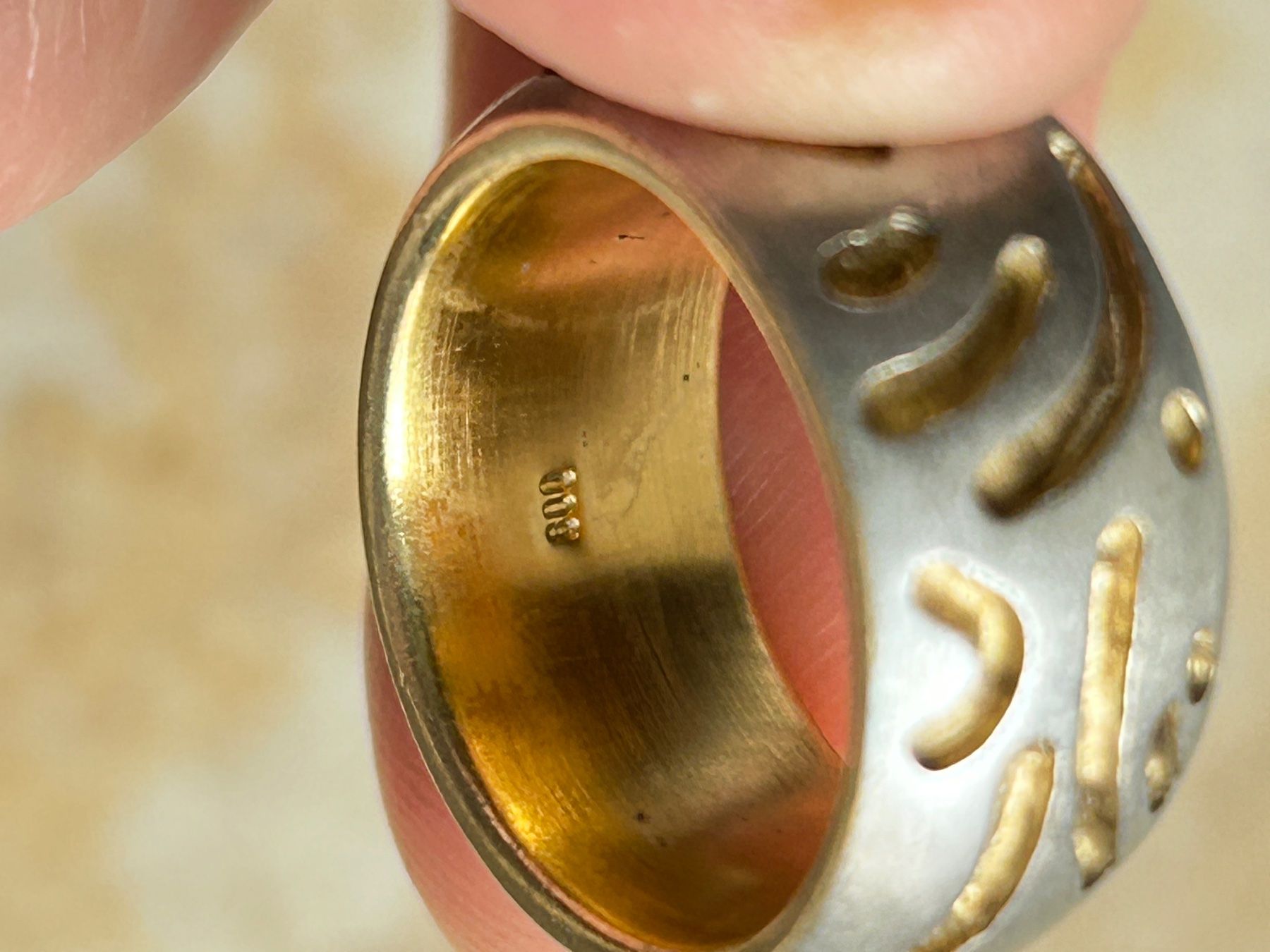 Anelli: Silber Ring matt golden (52) – Usato da Laufen venduto da Bellavitaboom 3