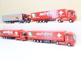 Herpa 4 x Schweizer Lastwagen / Fahrzeuge Set - Spur N