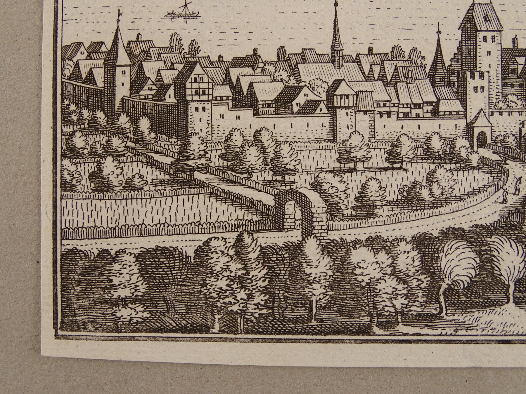 Incisioni: ARBON, KUPFERSTICH, MERIAN 1654 – Usato da Grüningen venduto da Kartensammler 2