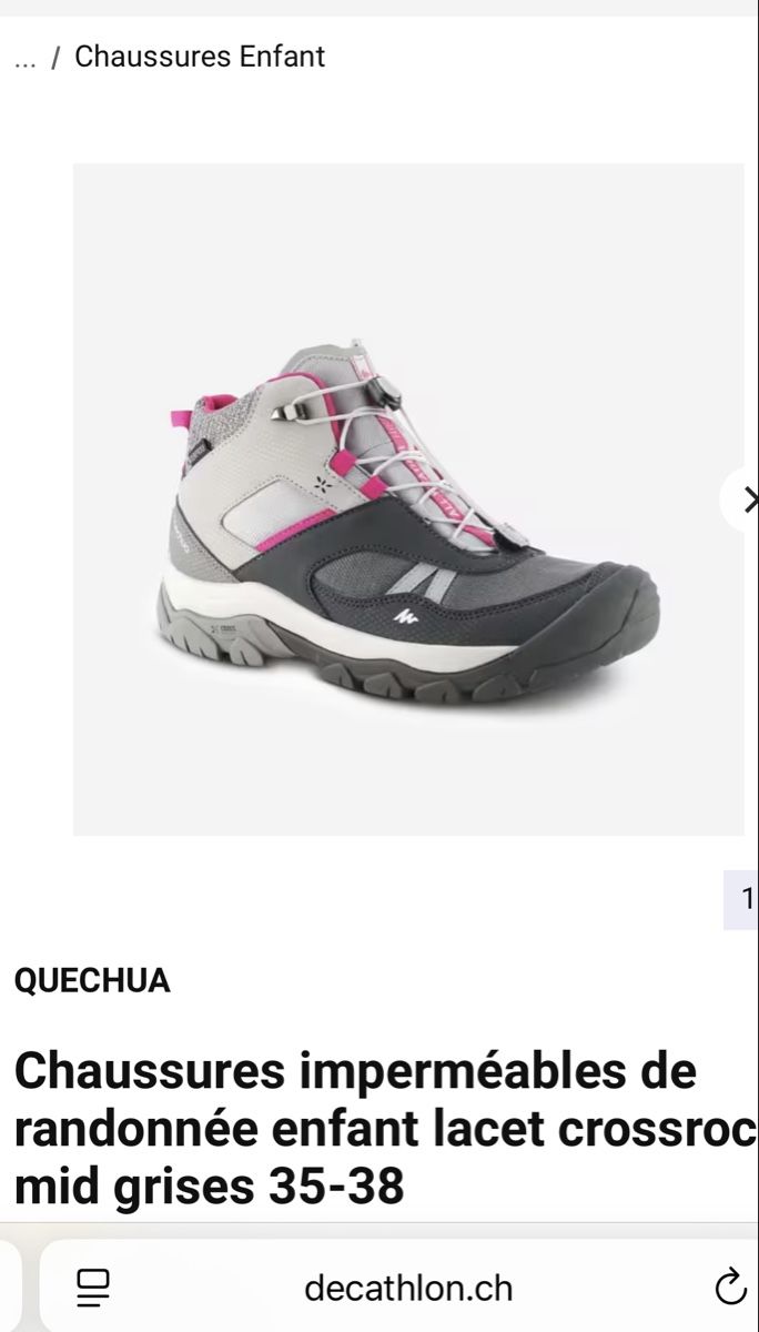 Decathlon Scarpe da uomo: Chaussures de randonnée Quechua Crossrock, 38 – Usato da Genève venduto da Margo_82 2
