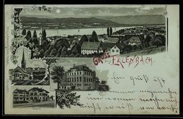 Litho Erlenbach, Panorama, Hotel Kreuz, 