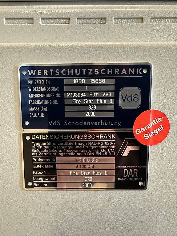 Coffre-fort: Datensicherungsschrank FIRE STAR Plus 0 – D'occasion à Herisau par ASG_Technik_AG 4